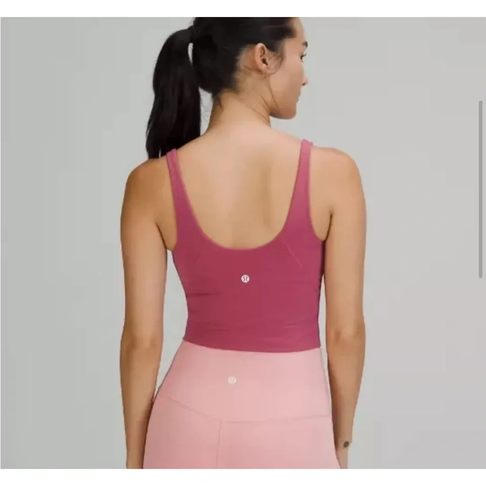 Lululemon Align Longline Tank Top/Bra in Nulu Fabric, Rose/Pink, Size 6 - Picture 3 of 8